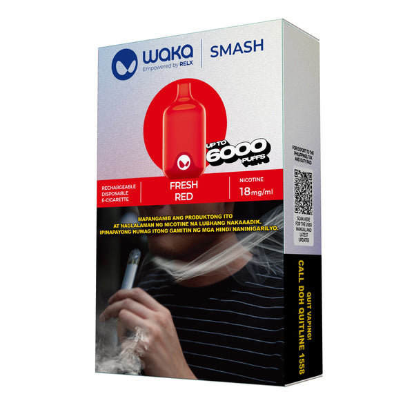 RELX Philippines PH WAKA Smash Device Flavor Fresh Red Disposable Vape package price PHP350
